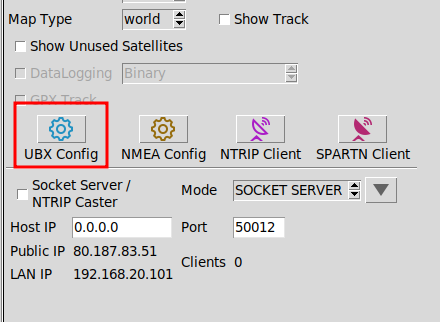 UBX Config Menu